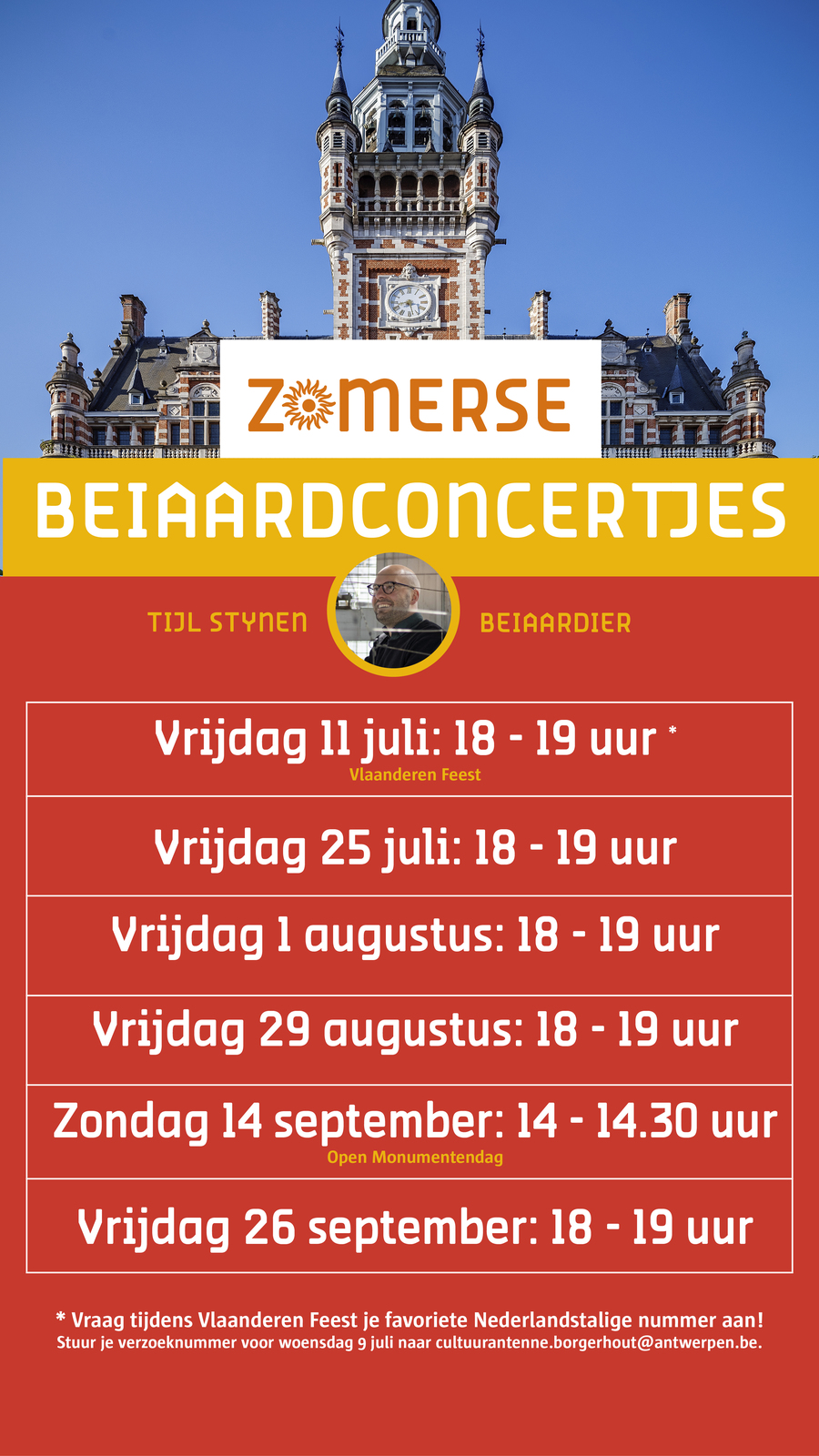 Planning beiaard concerten